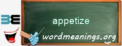 WordMeaning blackboard for appetize